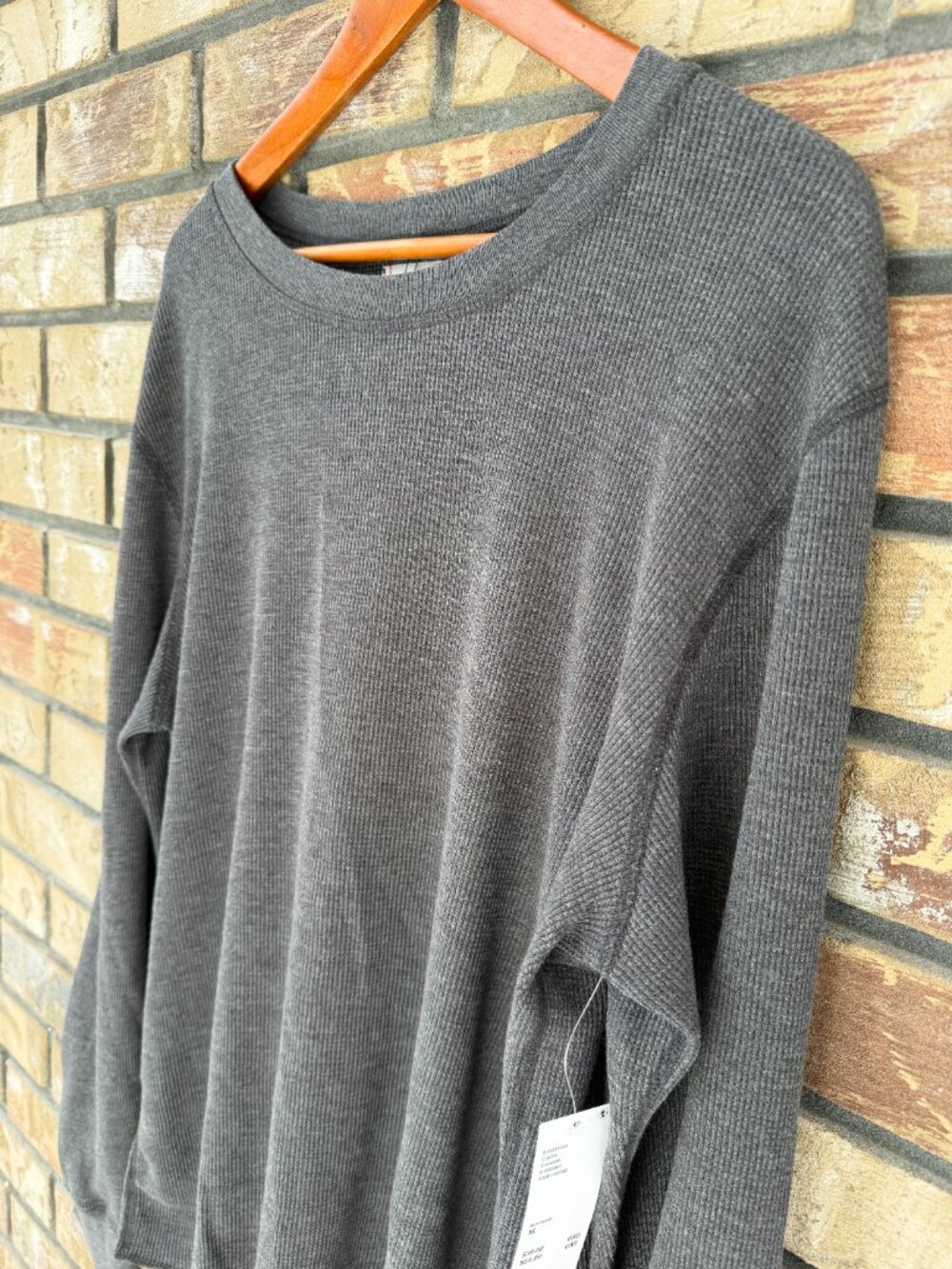 BDG Urban Outfitters Baselayer Thermal Long Sleeve Tee - Grey - XL - Picture 9 of 15